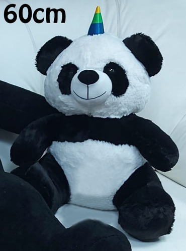 Urso Panda Córnio De Pelúcia Gigante 1,20 Mts + 2 De 60cm