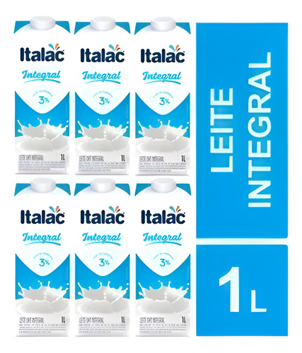 Leite Longa Vida Integral Italac 1l Kit C/06 Unid-gamer