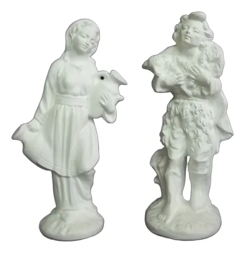 Pareja De Aldeanos Para Pesebre X 2 Piezas Artecor