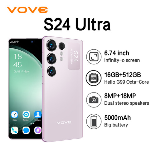 Dual Sim S24 Ultra 2025 El Más Popular Teléfono Celular 5g Es Súper Barato 6.74 Pantalla Grande Desbloquea Android 13 Smartphone 16gb Ram 512gb Rom Violeta