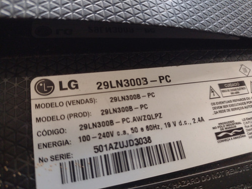 Display Tv Lg 29ln300b-pc Bom E Testado (Usado)