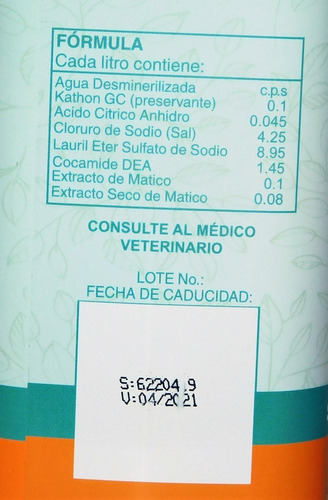 Imagen 4 de 4 de Shampoo Mascotas Orgánico 1 Lt