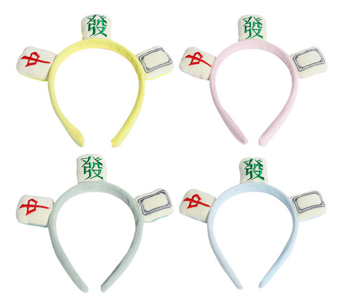 Diademas De Maquillaje Facial Multiusos Mahjong, 4 Unidades