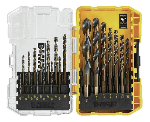 Dewalt Dwapiece Set Juego De Brocas Helicoidales Hss Con Rec