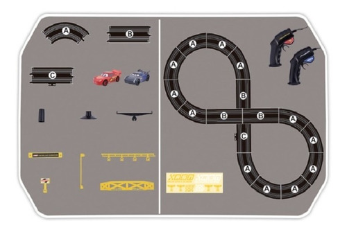 Imagen 3 de 8 de Cars Pista De Autos Carrera Disney Pixar 2 Controles Ditoys