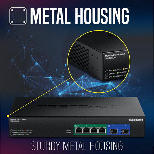 Switch Trendnet De 6 Puertos 2.5g Con Gan Power Poe++ Y
