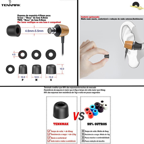 Imagem 4 de 6 de Borrachinha Para Fone De Ouvido - Espuma Ultra Resistente