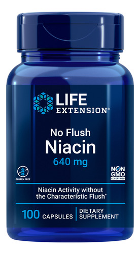 Niacina No Flush 640mg Life Extension 100cáps Importado