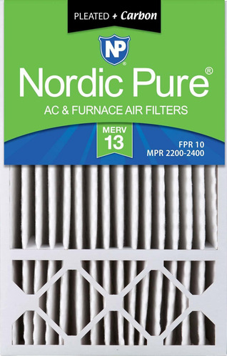 Nordic Pure 16x25x5 Merv 13 Plus Carbon Honeywell Ac Filtro 