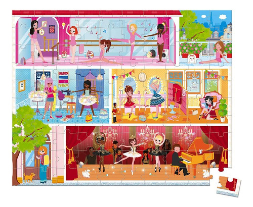 Janod 100 Piece Dance Academy Ballerina Puzzle Toy Mini Mini