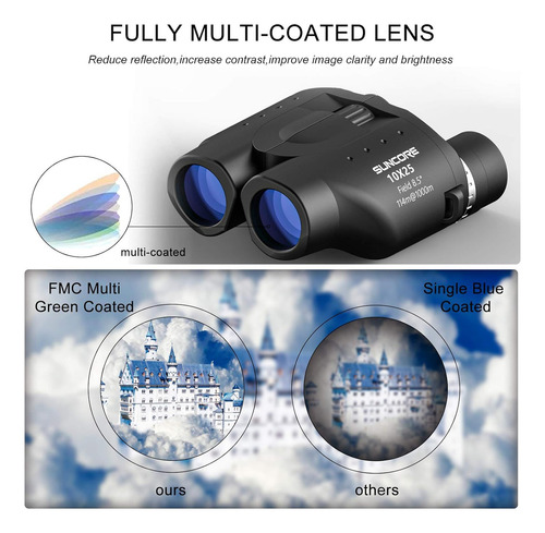 Telescopio Binocular 10x25 Fmc Potente Visión Binocular Para
