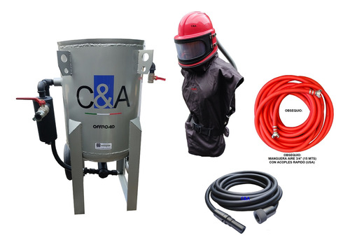 Tolva Portatil P Sandblasting 135lts Equipo Completo Promo