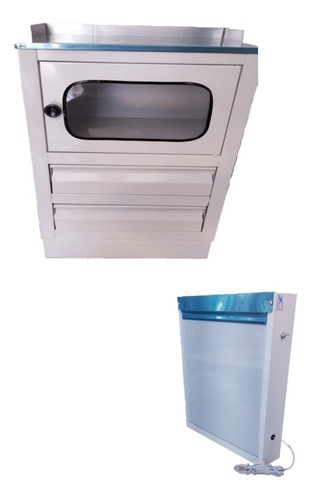 Negatoscopio Sencillo + Gabinete Modelo Futuro. Blanco