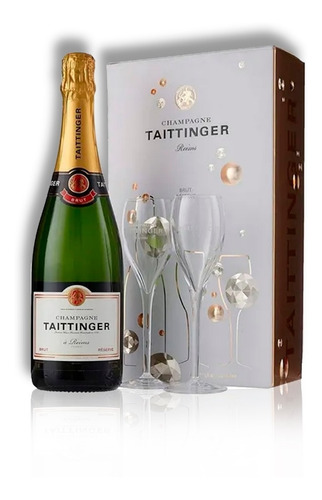 Taittinger Brut Réserve Champagne 750ml C/estuche + 2 Copas