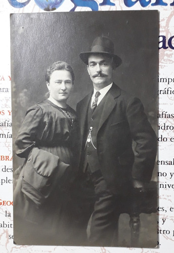 Foto Postal De Pareja Italiana Década 1920