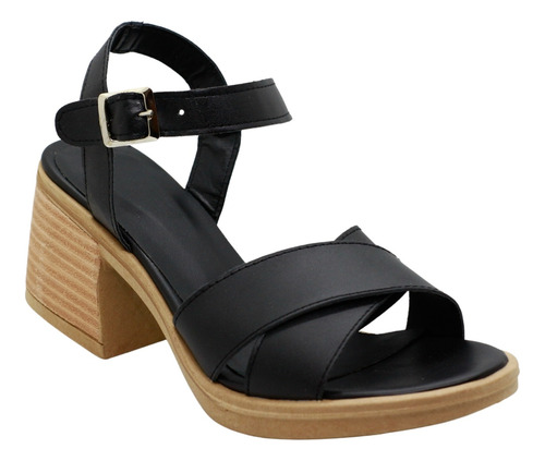 Sandalias Mujer Fiesta Noche Taco Bajo Liviano Brus