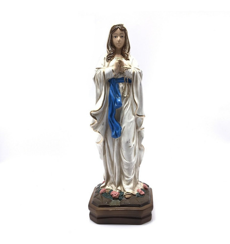 Imagem De Nossa Senhora De Lourdes Linha Premium Gesso 32 Cm