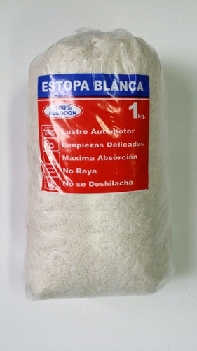 Estopa Blanca 1ª Calidada Bolsa 1kg - Pack 2 Unidades