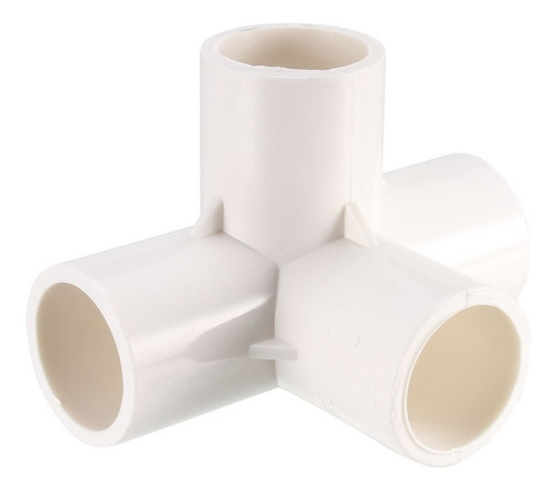 Codo Pvc De 4 Vías Conector De Tubería 20mm Diámetro Blanco