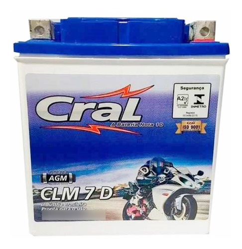 Bateria Selada Cral Moto Clm7 7ah Twister Tornado Falcon