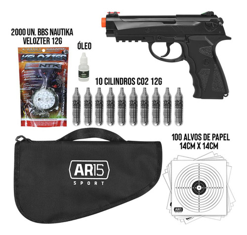 Pistola Pressão Wingun C12 C/ Capa Acolchoada + Bbs 6mm