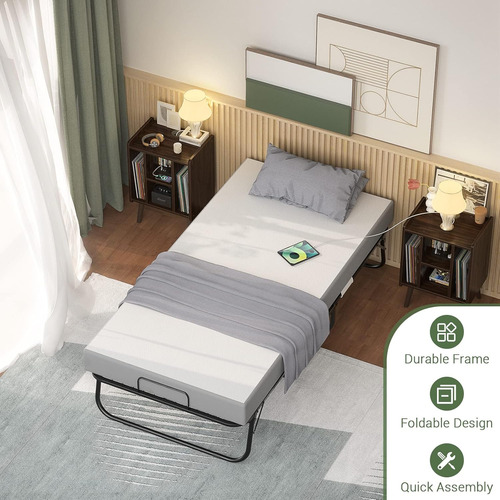 Cama Plegable Con Colchón De Espuma Viscoelástica 5