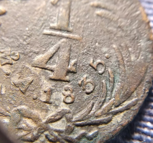 Moneda 1/4 Real, Cuarto De Real 1835. (Usado)