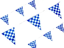 Comprar Banderín Carreras Meta Cuadros Azul Rey Y Blanco Tira De 50m