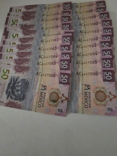  Colección De 20 Billetes De 50 Pesos Del Ajolote