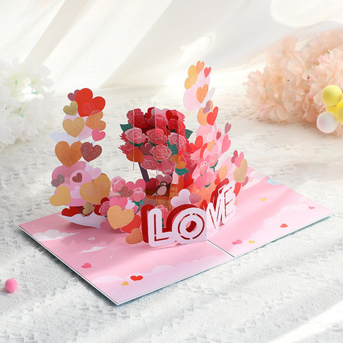 Tarjeta De Felicitación 3d Del Día De Valentín,