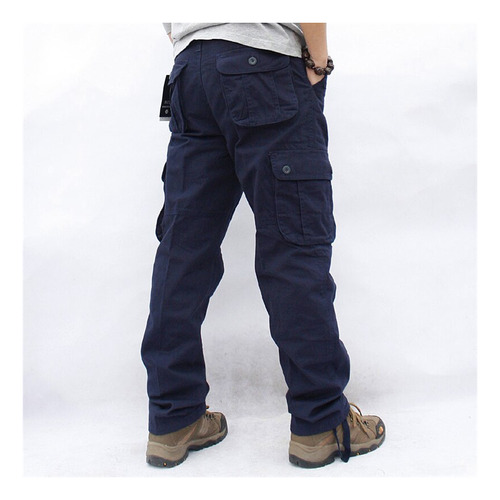 Pantalones Tipo Cargo Overol Casual Para Hombre, Con Varios