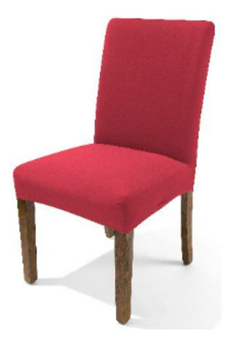 Kit 4 Capas Decorativa Cadeira Protetora Lisa Ou Estampada Cor Vermelha-lisa