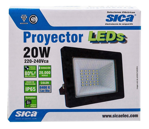 Imagen 5 de 6 de Reflector Multiled Sica - Proyector 20w - Apto. Exterior