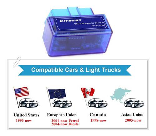 Escáner Bluetooth Obd2 Mini Obd Lector De Código De D...