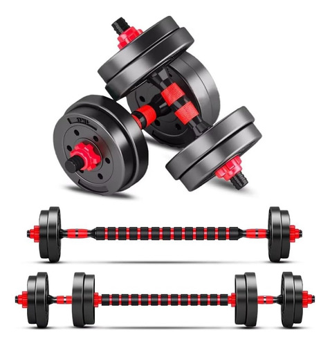 Mancuernas Juego Ajustable 20 Kg Color Negro Kit De Pesas