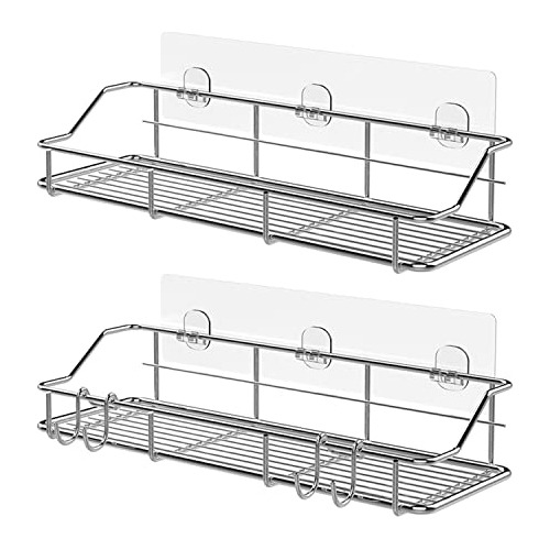 Cesta De Estante De Ducha Ganchos, Acero Inoxidable 304...