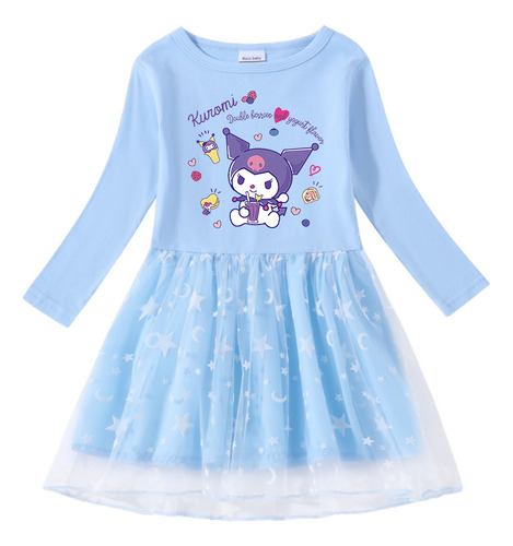 Vestido Con Capucha De Manga Larga Tul Con Kuromi