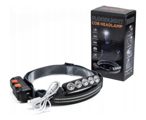 Linterna Frontal Led Con Sensor  Usb Trabajo Montaña Deporte