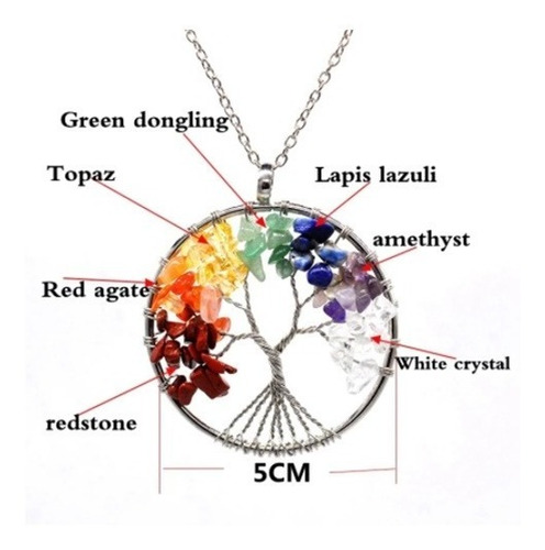 Imagen 2 de 2 de Collar Árbol De La Vida Cuarzo Piedras