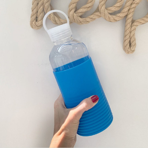 Imagen 5 de 9 de Botella Gato Store® Vidrio Borosilicato Funda Silicona 750ml