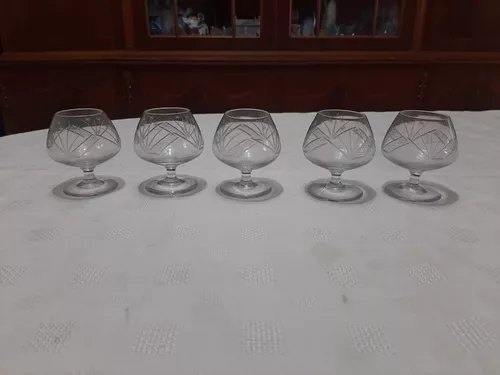 Juego de 6 copas de cristal súper tallado para licor – Cash Inmediato