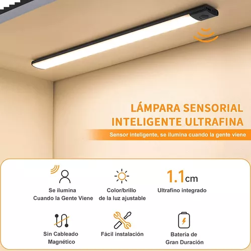 luz led Iluminación ligero LED ultrafina con USB para armarios de cocina, 3  modos, Sensor de