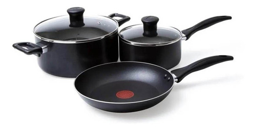 Bateria Family Cook 5 Piezas Negro Marca T-fal