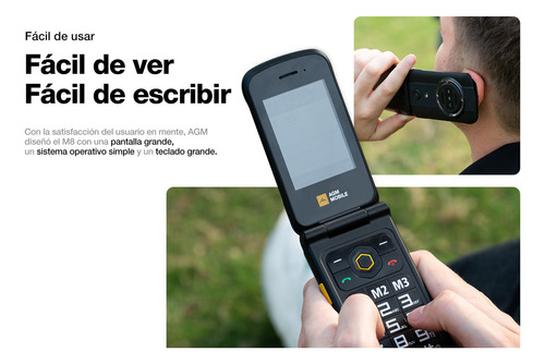 Celular Con Tapa Y Teclado Agm M8 Super Resistente Tipo Cat Negro