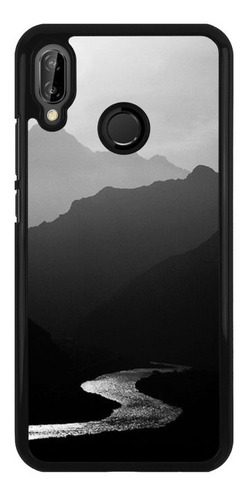 Funda Protector Para Huawei Montañas Rio Negro Gris