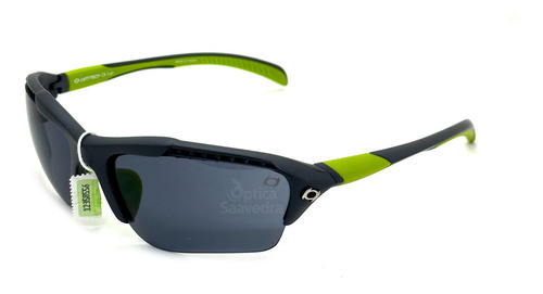 Anteojo Sol Optitech Casiopeia Op154 Intercambiable Running Armazón Gris Oscur Verde - Lentes Negro Ambar