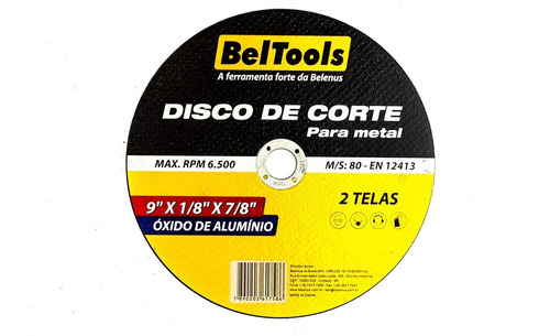 Disco De Corte Ferro 9 X 1/8 X 7/8 Beltools C/ 5 Unidades