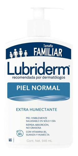  Crema humectante para cuerpo Lubriderm Piel Normal Crema Corporal Lubriderm Piel Normal 750 ml en dosificador 946mL