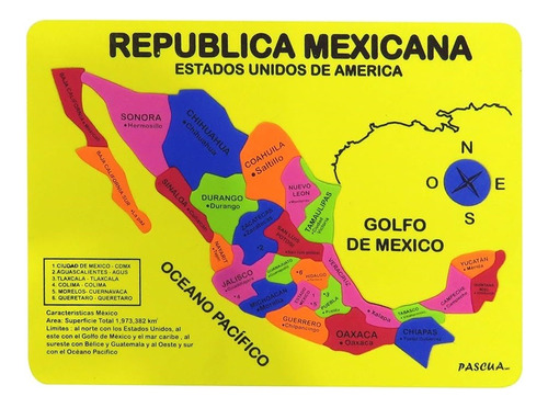 Papeleria: Mapa Gigante De La Republica Mexicana En Fomi