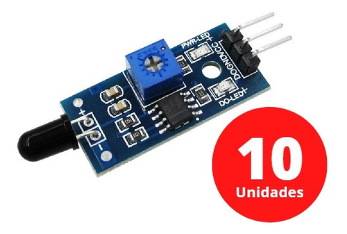 10 Unidades Sensor Chama/fogo Digital Modulo Arduino Esp8266